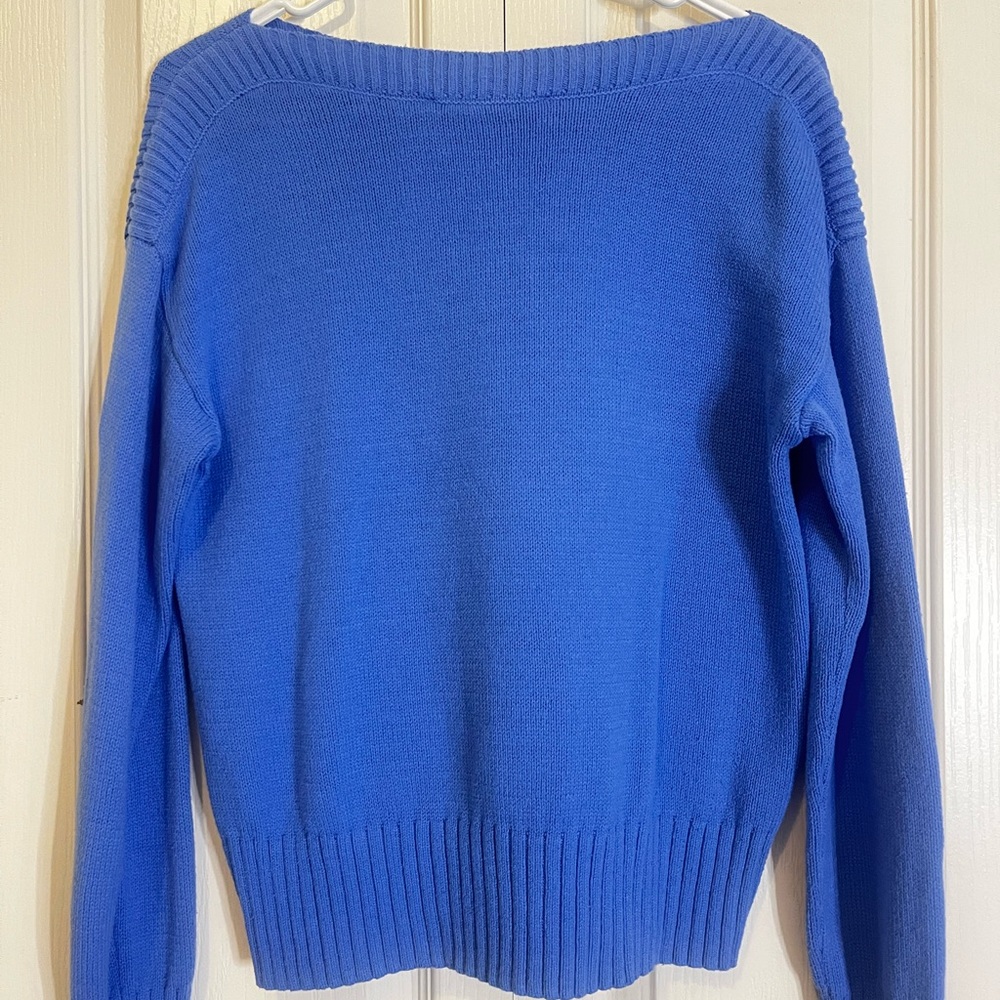 ANN TAYLOR LOFT Vibrant Blue Crew Neck Sweater